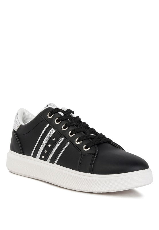 Metallic Faux Croc Sneakers