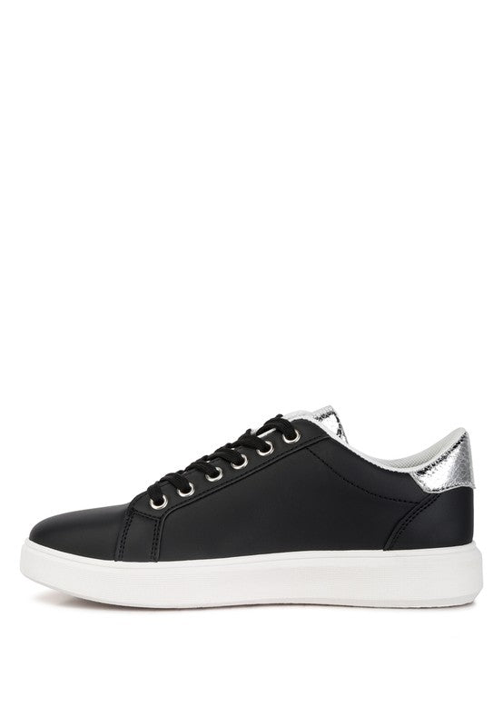 Metallic Faux Croc Sneakers