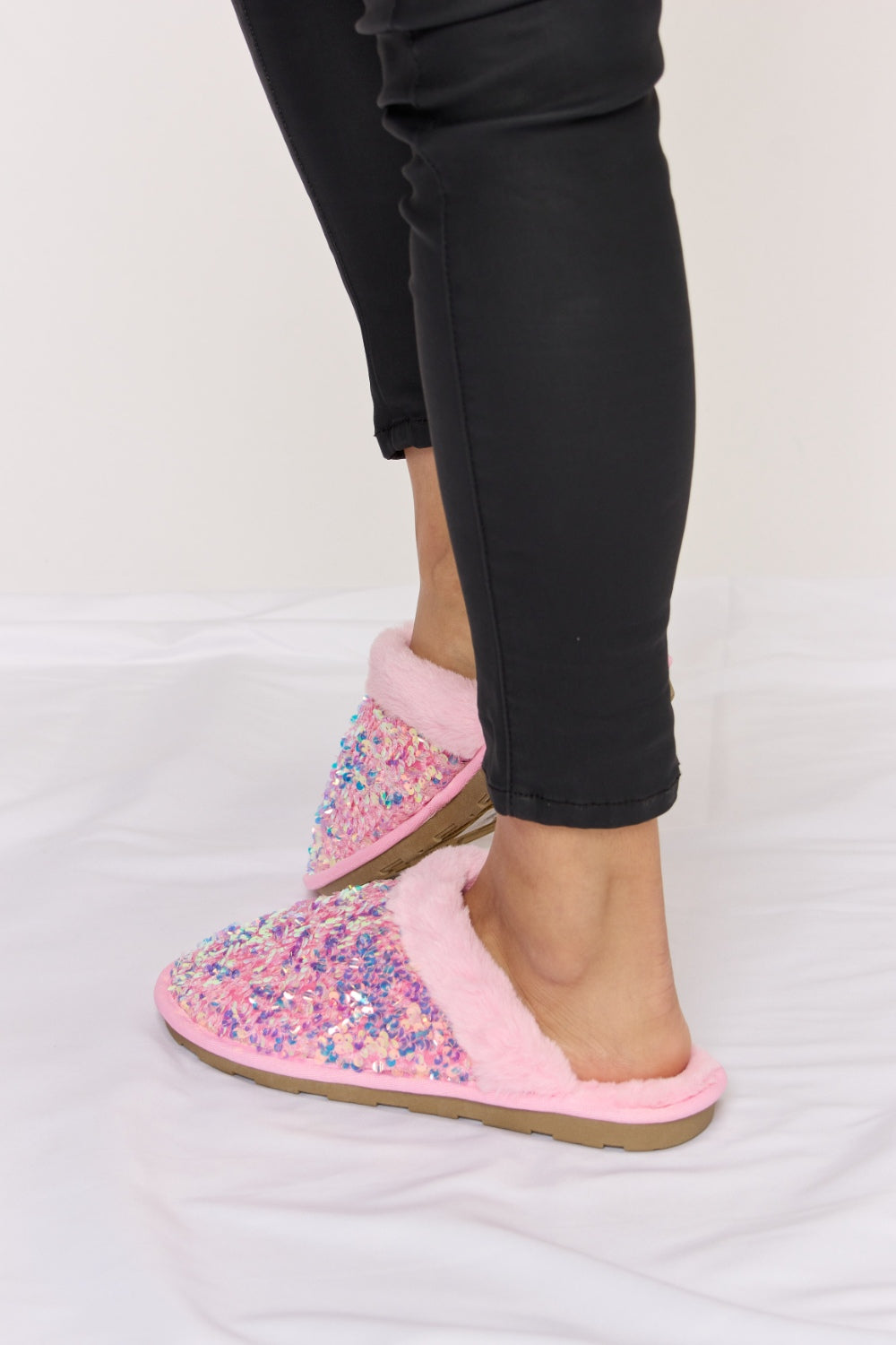 Forever Sequin Plush Slippers