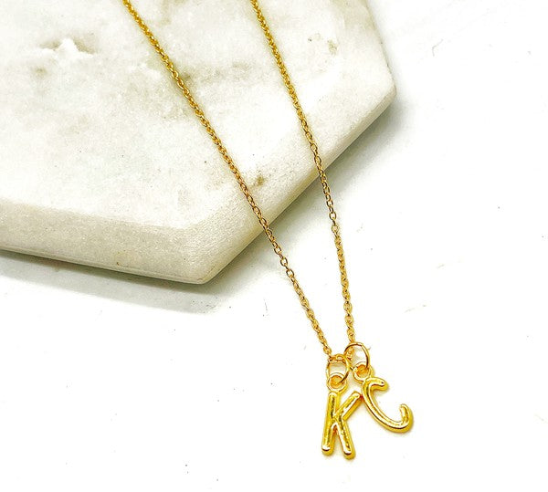 KC Initial Gold Necklace Chiefs