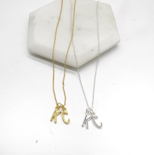 KC Initial Gold Necklace Chiefs