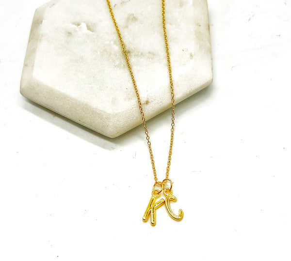 KC Initial Gold Necklace Chiefs