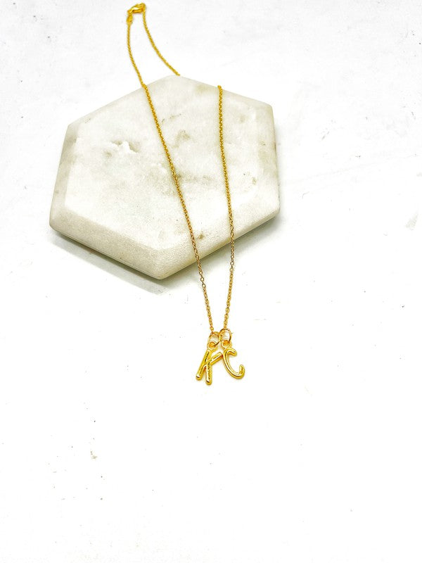 KC Initial Gold Necklace Chiefs