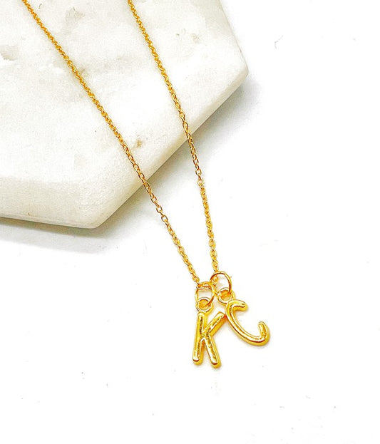 KC Initial Gold Necklace Chiefs