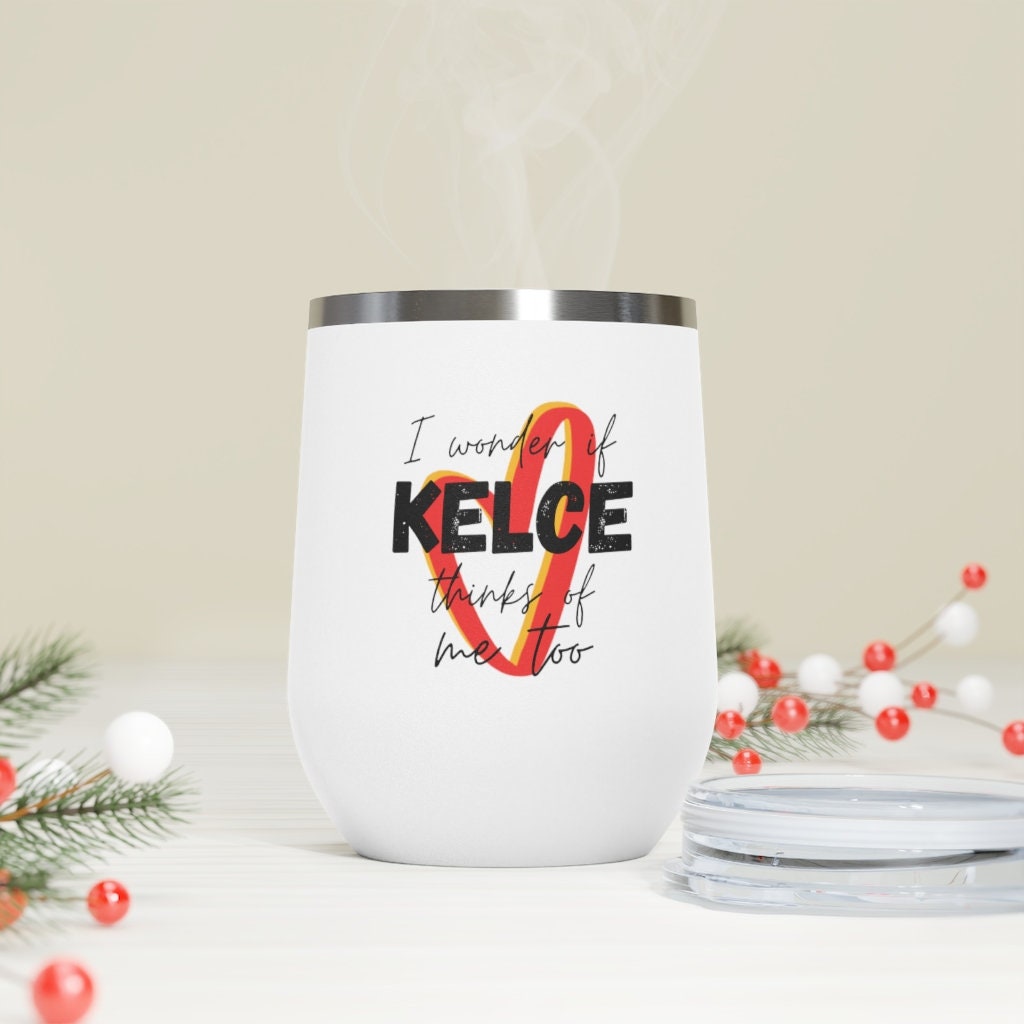 Travis Kelce Boyfriend Kansas City Chiefs Wine Tumbler Insulated with Lid Christmas Gift for Her Swiftie BF Bestie