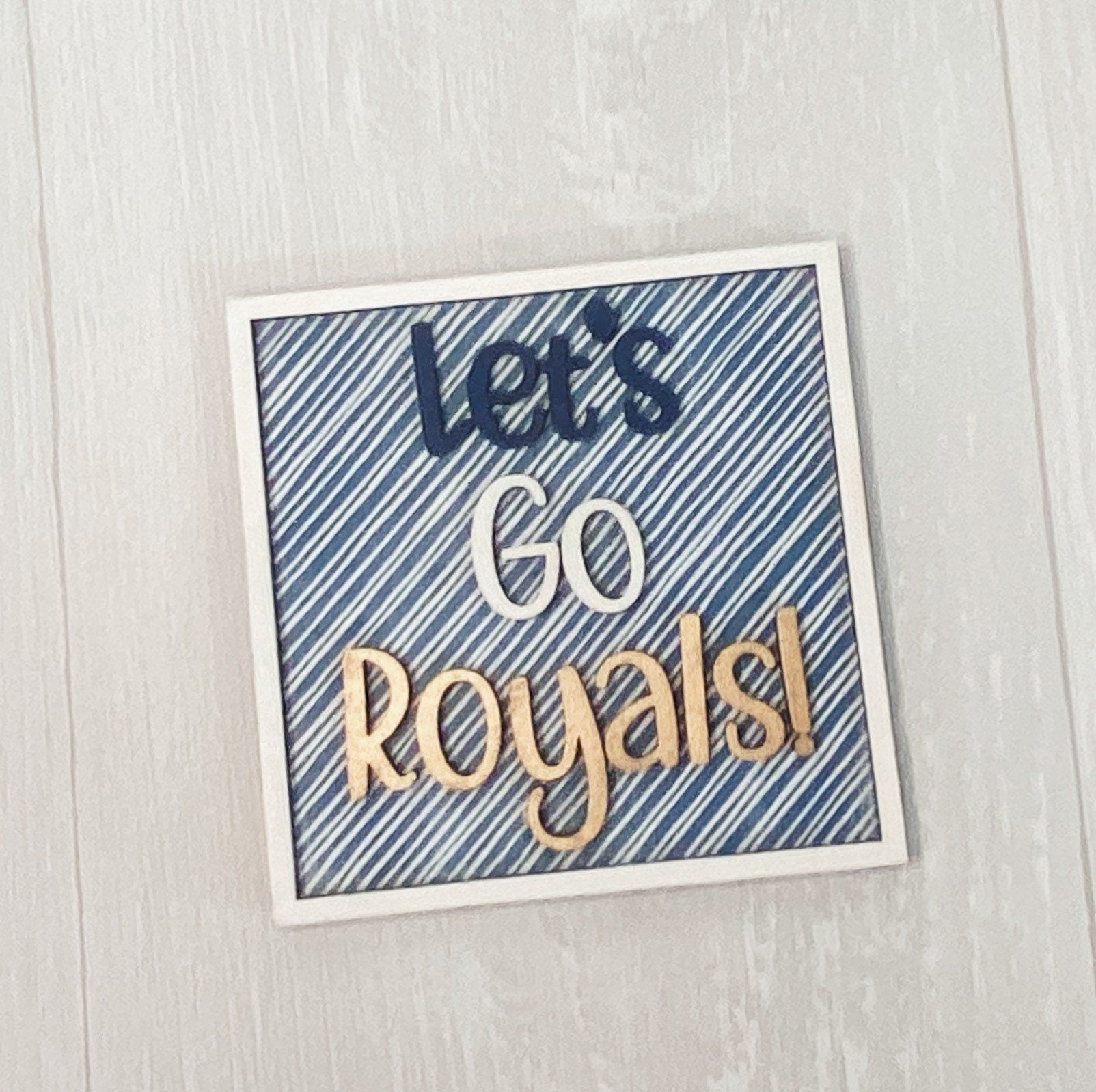 Kansas City Royals Baseball Tiered Tray Leaning Ladder Decore | KC Royals Farmhouse Wood Sign |