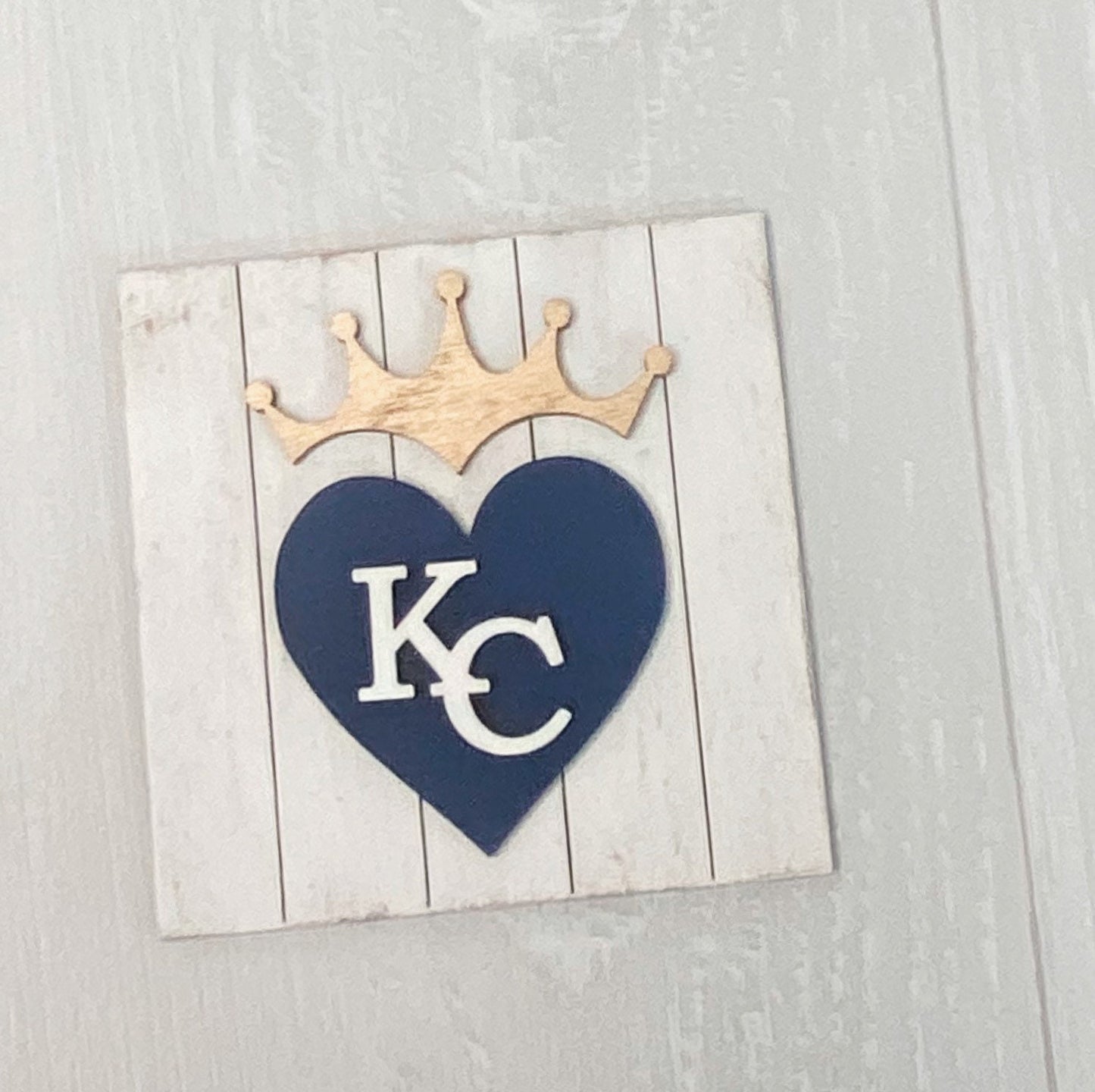 Kansas City Royals Baseball Tiered Tray Leaning Ladder Decore | KC Royals Farmhouse Wood Sign |