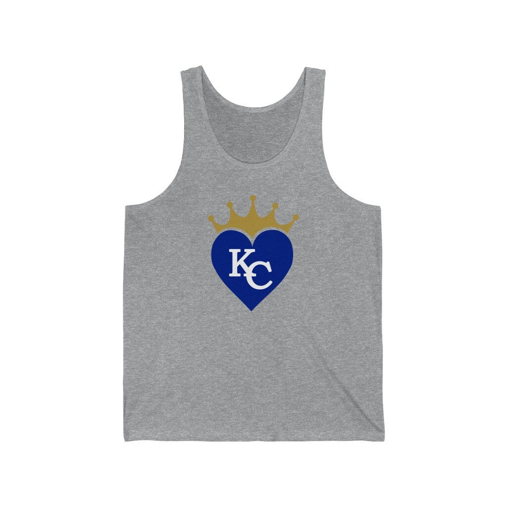 KC Royals Crown Tank Top UNISEX Fit| I Heart Royals | Love Royals Graphic Tee | Forever Royal | KC Pride | Kansas City Tee | Royals Fan