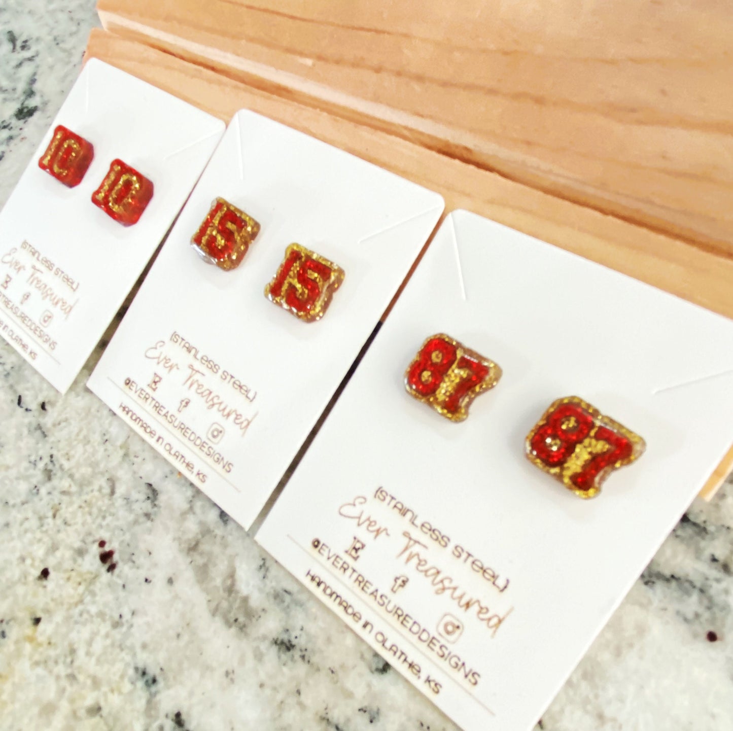 Chiefs Player Earrings  - Mahomes, Kelce, Pacheco