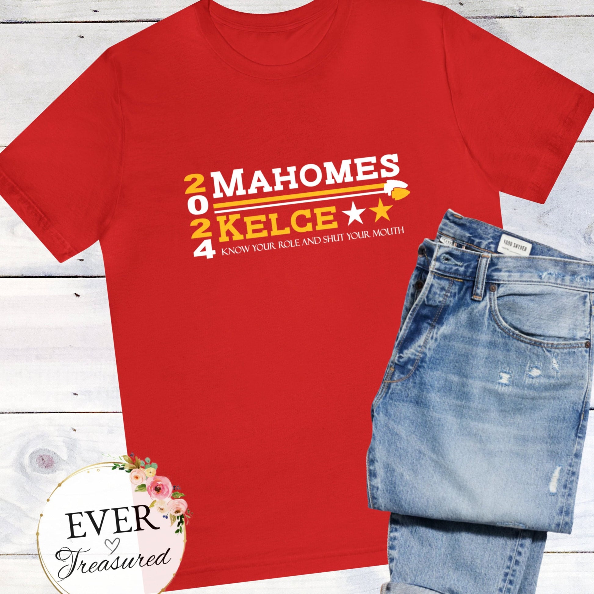 Mahomes Kelce Campaign Tshirt 2024 | KC Chiefs fan football shirt