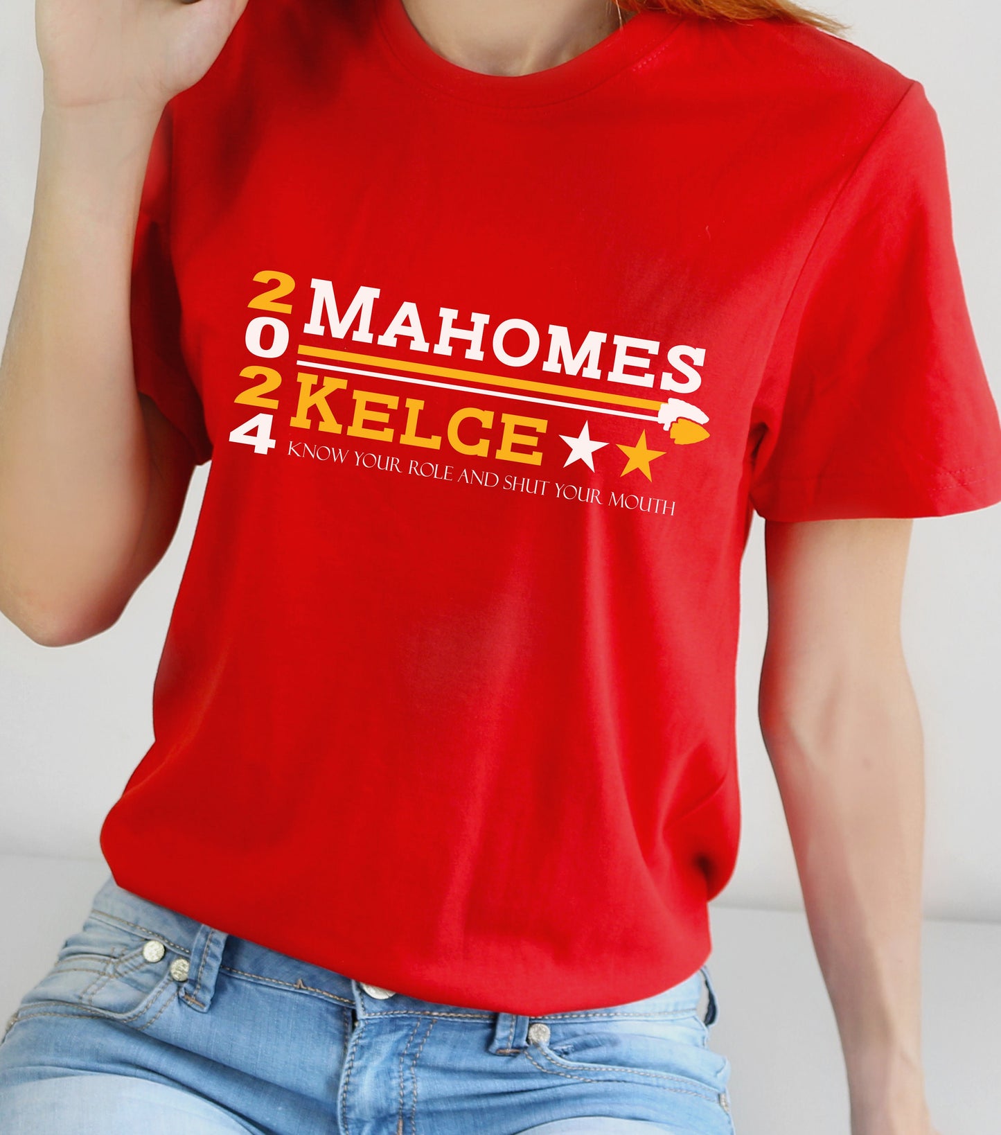 Mahomes Kelce Campaign Tshirt 2024 | KC Chiefs fan football shirt