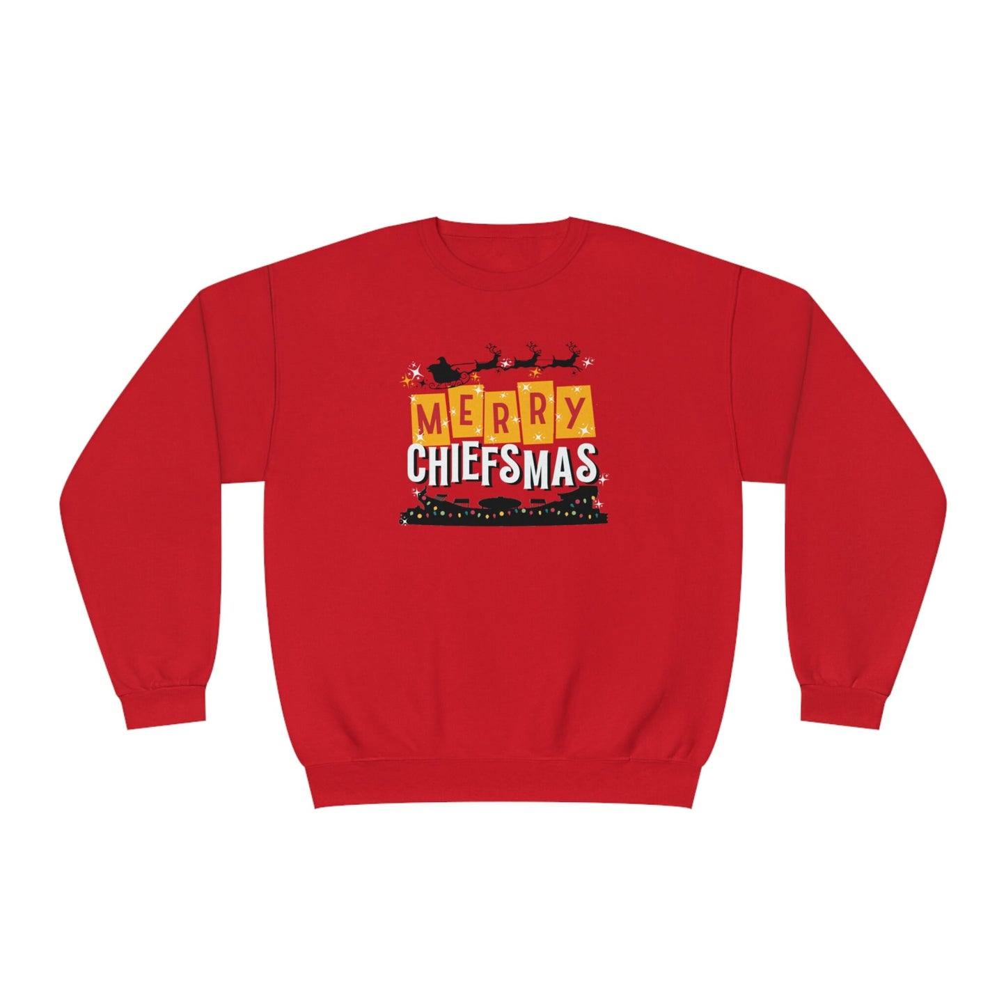 Kansas City Chiefs Merry Chiefsmas Unisex Crewneck Sweatshirt | Arrowhead KC Christmas Eve Santa Shirt