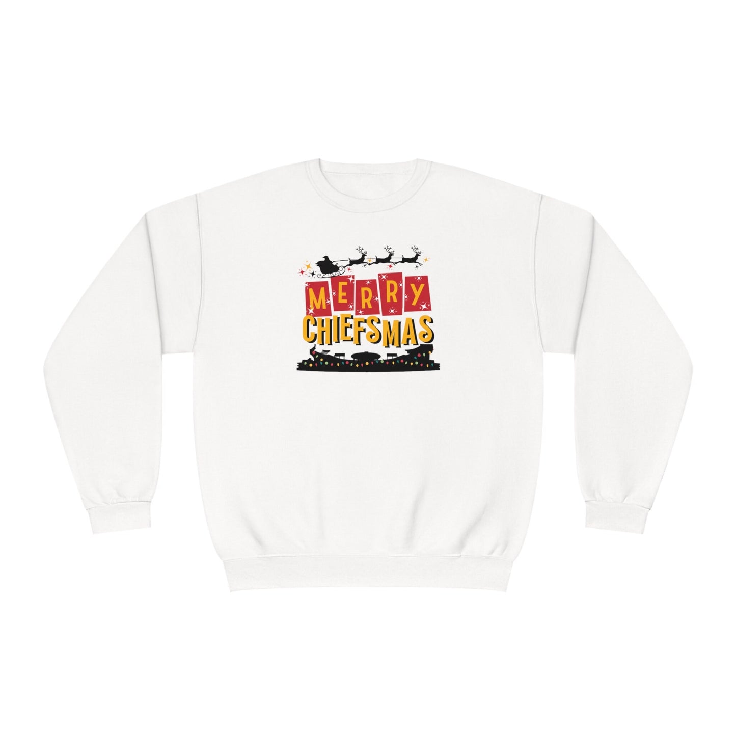 Kansas City Chiefs Merry Chiefsmas Unisex Crewneck Sweatshirt | Arrowhead KC Christmas Eve Santa Shirt