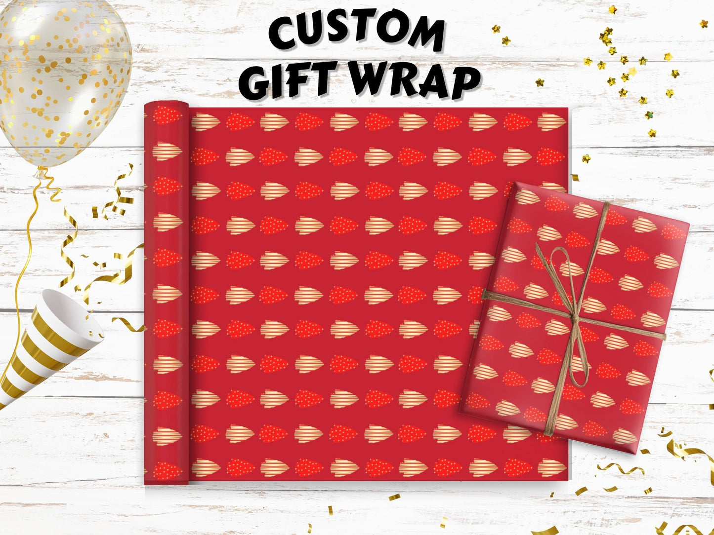 KC Chiefs Arrowhead Gift Wrapping Paper Football Christmas Birthday Sports Gift Wrap Kelce Mahomes Red Kingdom Fan Gift