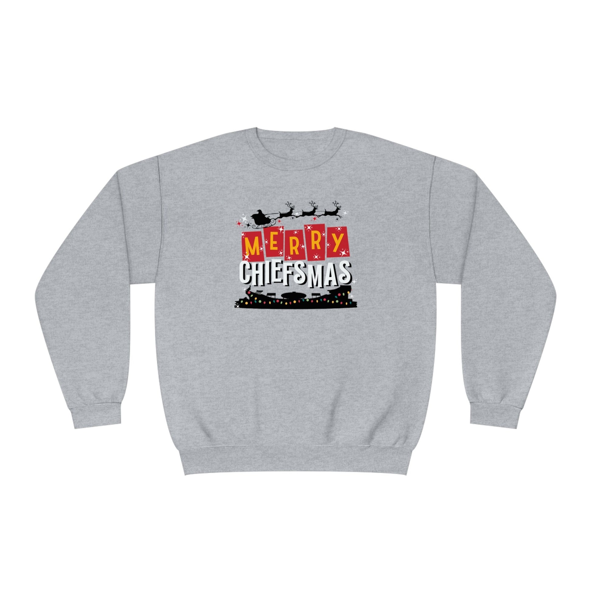 Kansas City Chiefs Merry Chiefsmas Unisex Crewneck Sweatshirt | Arrowhead KC Christmas Eve Santa Shirt