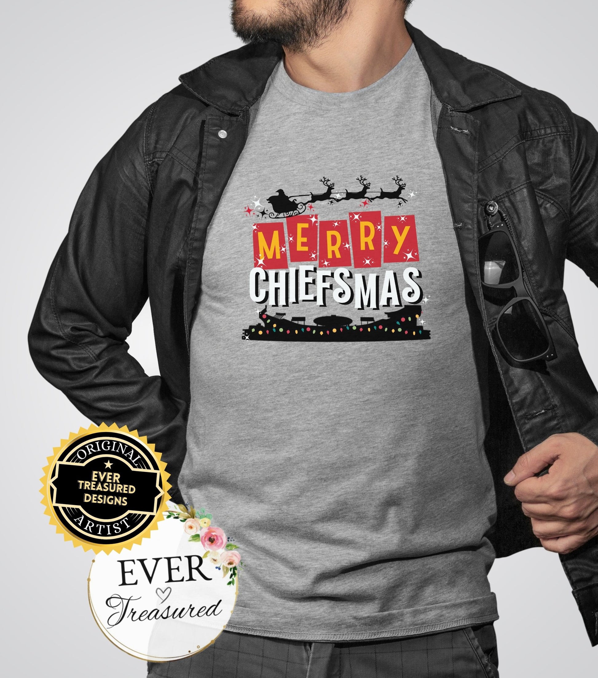 Kansas City Chiefs Merry Chiefsmas Tshirt Unisex | Arrowhead KC Christmas Eve Santa Shirt