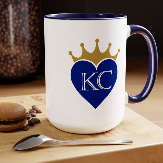 Heart KC Crown Coffee Mug Royals Fan Gift Idea | Boys in Blue | Love Royals | Forever Royal | KC Pride | Kansas City Royals Fan