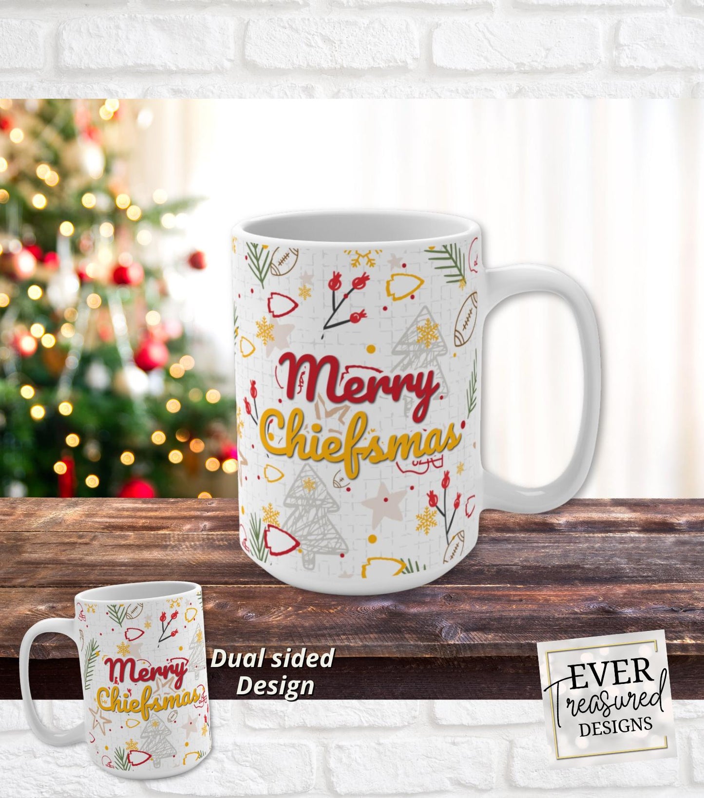 Merry Chiefsmas Gameday Doodle Coffee Mug